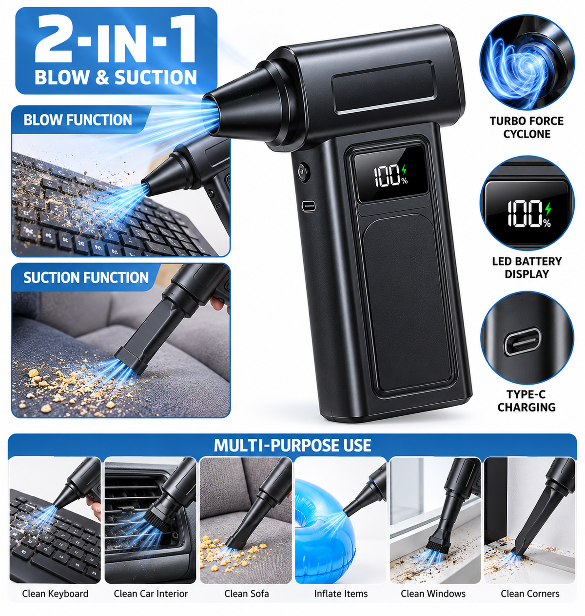 2-in-1 cordless mini vacuum and blower – photo 3