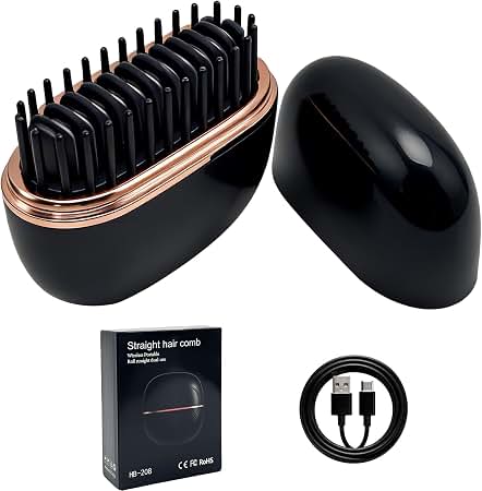 Wireless hair straightening brush – photo 2