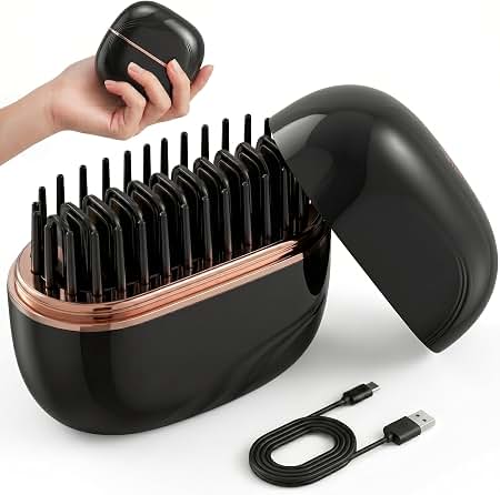 Wireless hair straightening brush – photo 3