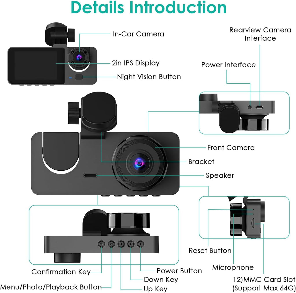 3-channel car dash camera – photo 5