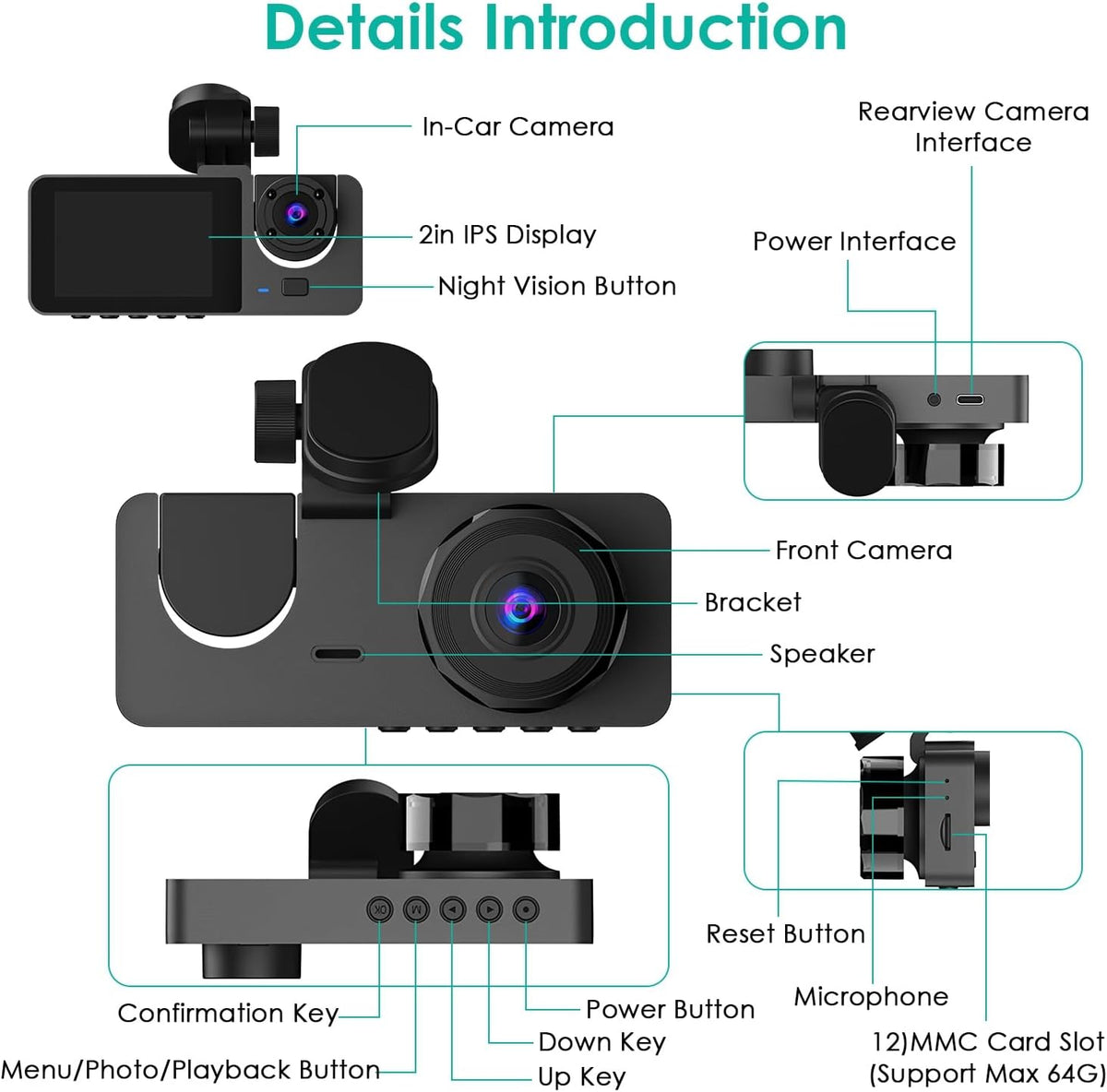 3-channel car dash camera – photo 5