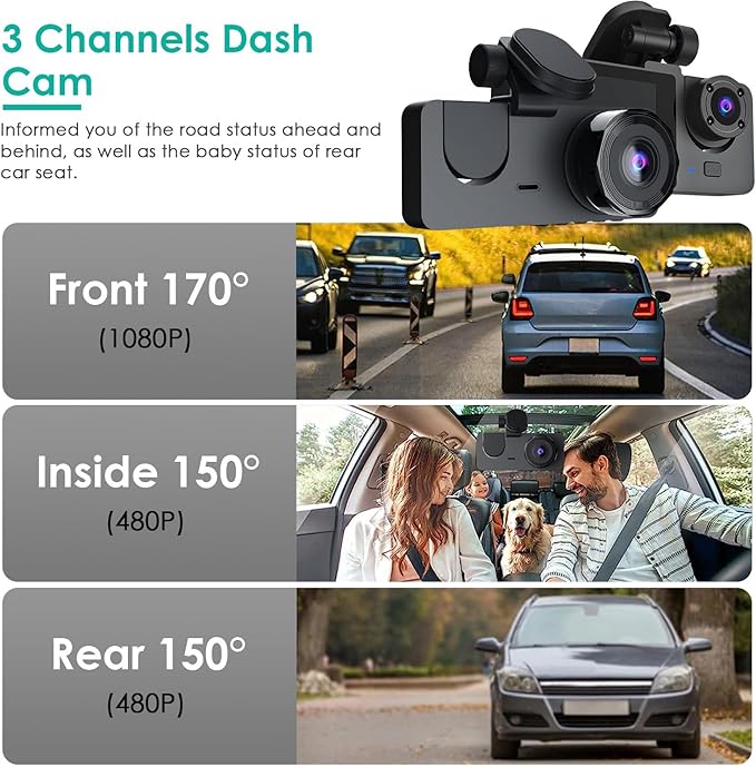 3-channel car dash camera – photo 2