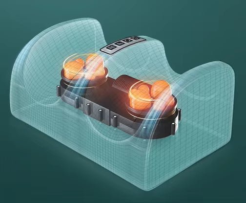 Inside view of the foot massager kneading rollers