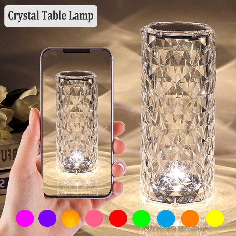 LED crystal table lamp with colour light – photo 1