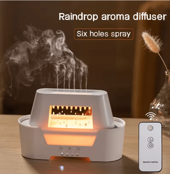 Raindrop aroma diffuser with its remote control