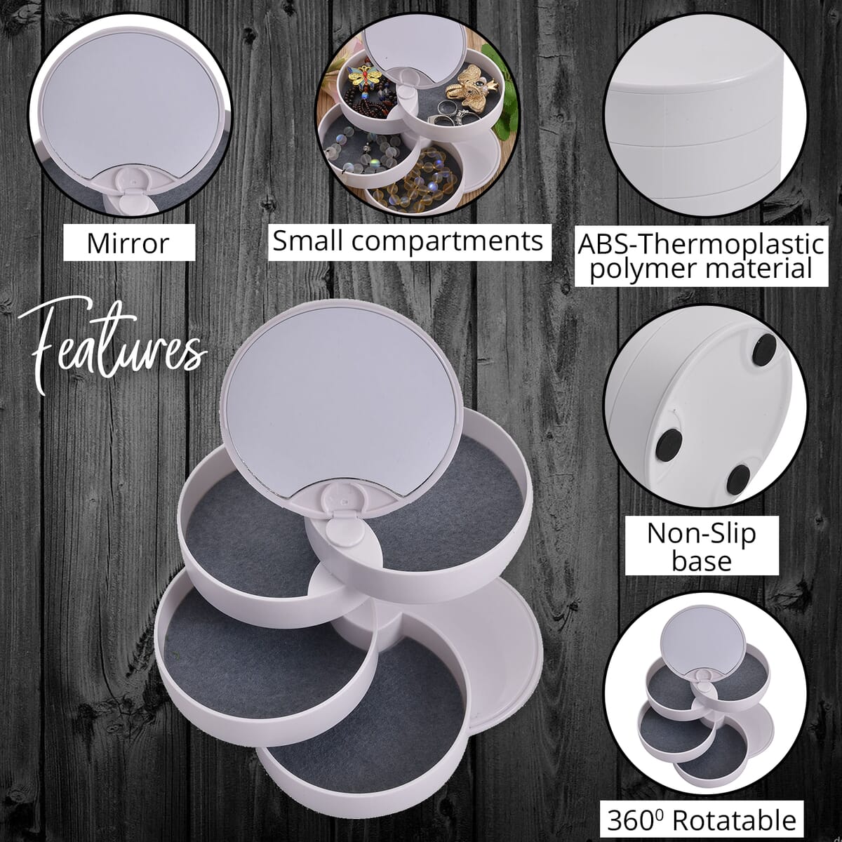 Rotating jewelry box with mirror – photo 5