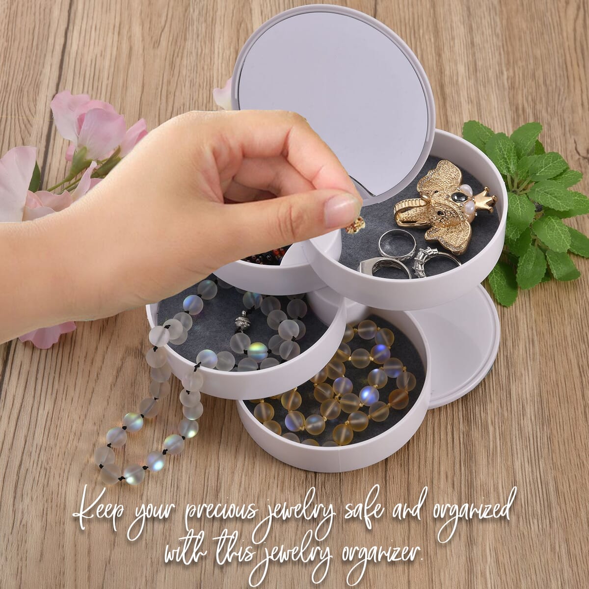Rotating jewelry box with mirror – photo 2